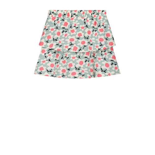 Moodstreet gebloemde rok mintgroen roze ecru Meisjes Stretchkatoen Bloemen 86 92