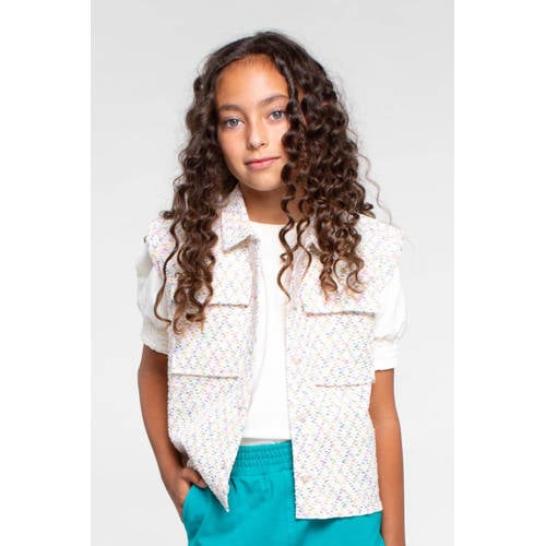 Moodstreet top offwhite Wit Meisjes Stretchkatoen Ronde hals Effen 86 92