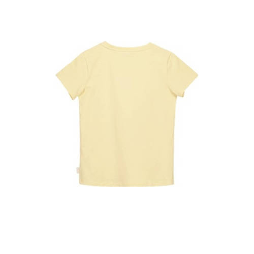 Moodstreet T-shirt met printopdruk lichtgeel Meisjes Katoen Ronde hals 86 92