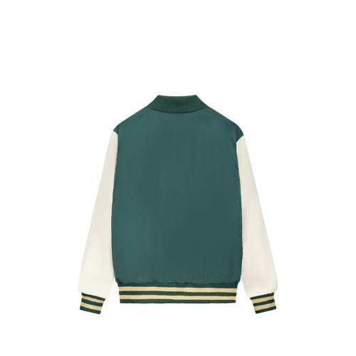 Moodstreet baseball jacket groen offwhite Jas Jongens Gerecycled polyester Opstaande kraag 98 104