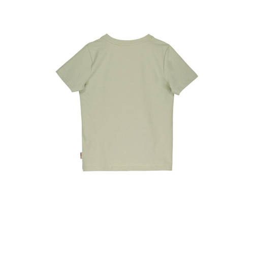Moodstreet T-shirt met printopdruk lichtgroen Jongens Katoen Ronde hals 86 92