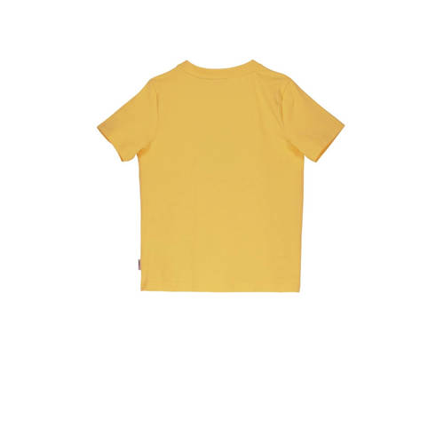 Moodstreet T-shirt met printopdruk zonnig geel Jongens Katoen Ronde hals 110 116