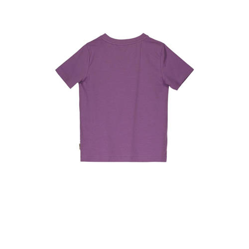 Moodstreet T-shirt met printopdruk paars Jongens Katoen Ronde hals Printopdruk 110 116