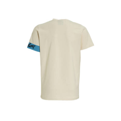 Malelions T-shirt Captain met logo beige Jongens Stretchkatoen Ronde hals 140