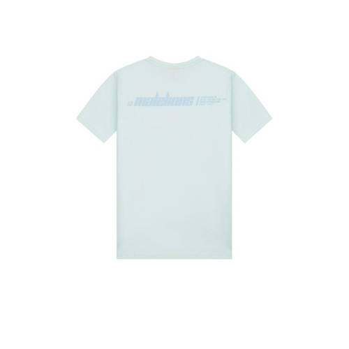 Malelions T-shirt Worldwide met logo blauw Jongens Stretchkatoen Ronde hals 164