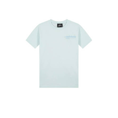 Malelions T-shirt Worldwide met logo blauw Jongens Stretchkatoen Ronde hals