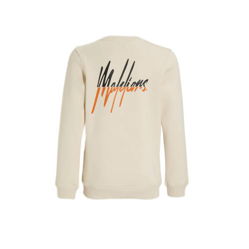 Malelions sweater Split met logo beige Logo 140 | Sweater van