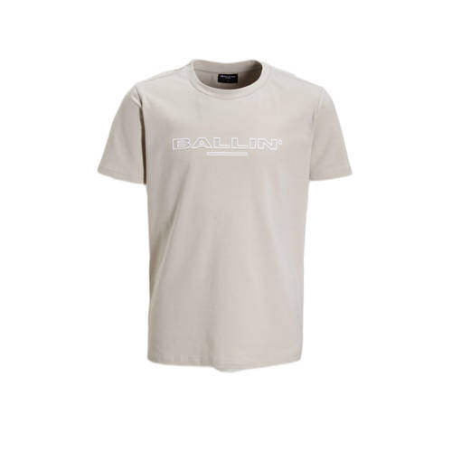 Ballin T-shirt met tekst beige Jongens Katoen Ronde hals Tekst