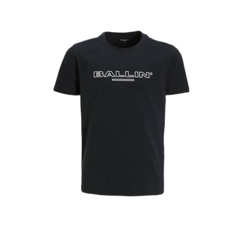 Ballin T-shirt met tekst donkerblauw Jongens Katoen Ronde hals Tekst