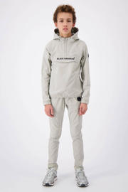 thumbnail: Grijze jongens BLACK BANANAS anorak zomer van polyester met tekst print, lange mouwen, capuchon en halve rits