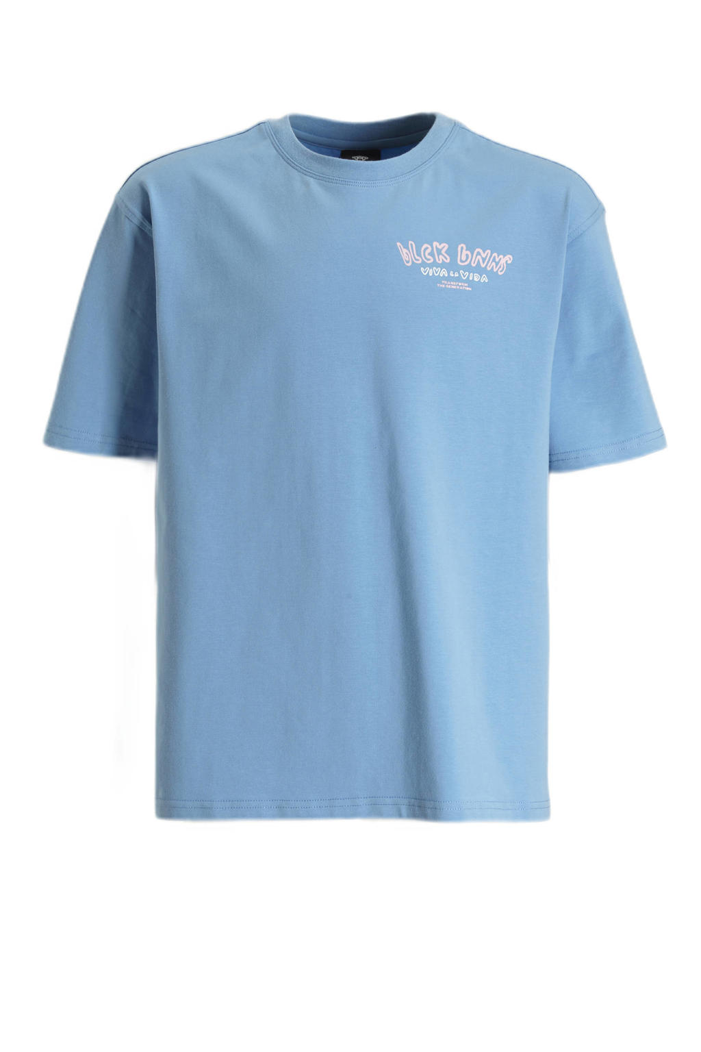 Blauwe jongens BLACK BANANAS T-shirt van stretchkatoen met korte mouwen en ronde hals