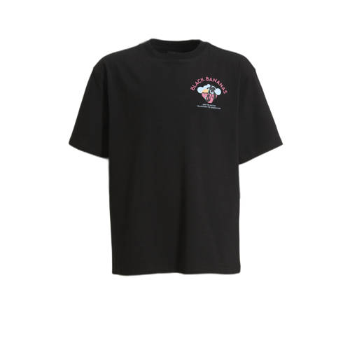 BLACK BANANAS T-shirt JR. WAVEY met printopdruk zwart Jongens Stretchkatoen Ronde hals