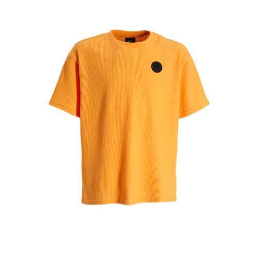 BLACK BANANAS T-shirt JR. WAFFLE oranje Jongens Stretchkatoen Ronde hals
