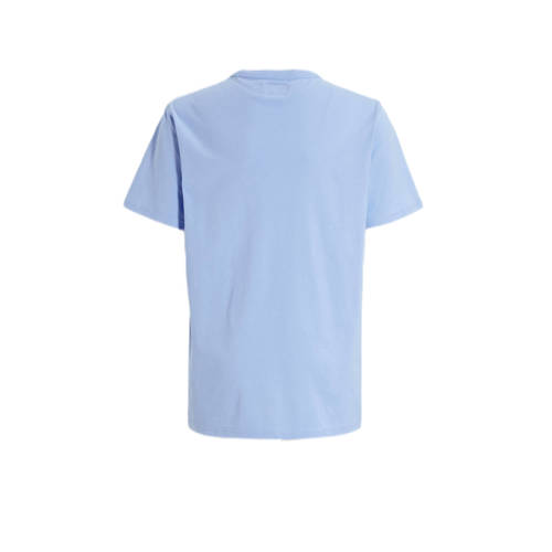 Woolrich T-shirt met tekst lichtblauw Jongens Katoen Ronde hals Tekst 140