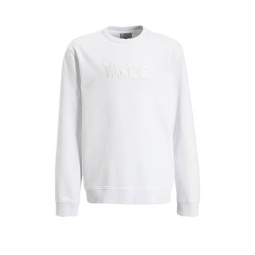 Woolrich sweater met tekst wit Tekst
