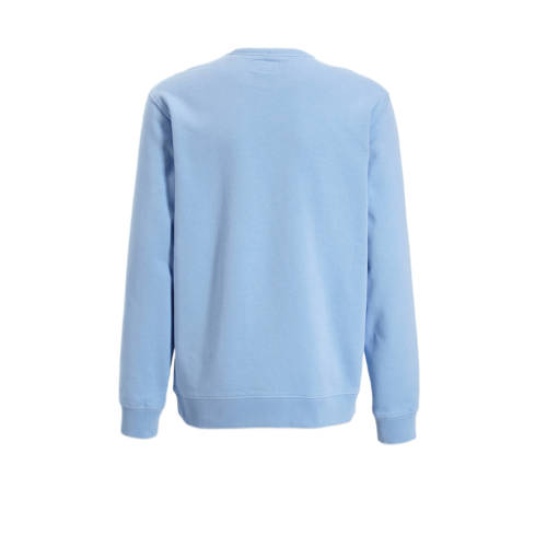 Woolrich sweater met tekst lichtblauw Tekst 140 | Sweater van
