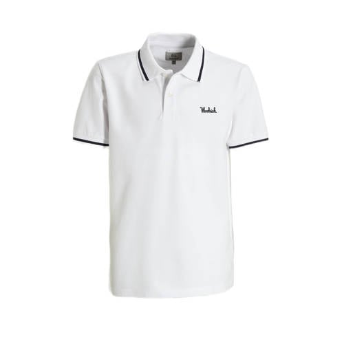 Woolrich polo met logo wit T-shirt Jongens Stretchkatoen Polokraag Logo