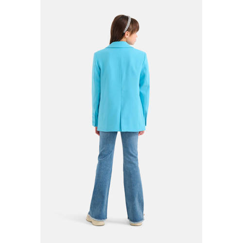 Shoeby blazer turquoise Blauw Meisjes Polyester Reverskraag Effen 134 140