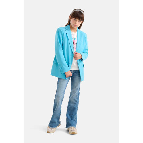 Shoeby blazer turquoise Blauw Meisjes Polyester Reverskraag Effen 134 140