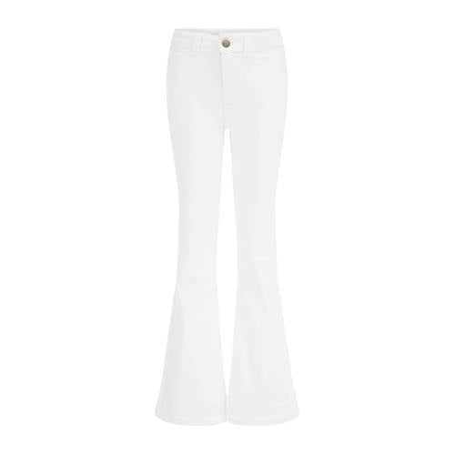 WE Fashion Blue Ridge flared jeans wit Meisjes Stretchdenim Effen - 104