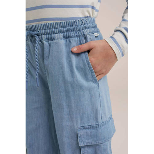 WE Fashion Blue Ridge wide leg jeans blue denim Broek Blauw Meisjes Katoen 98