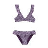 WE Fashion triangel bikini met ruches paars/wit