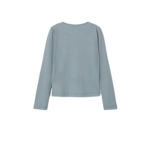 name it KIDS top NKFNINNIE lichtblauw Meisjes Viscose Ronde hals Effen 122 128