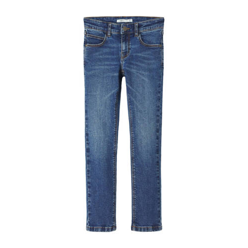 NAME IT KIDS slim fit jeans NKFSALLI medium blue denim Blauw Effen