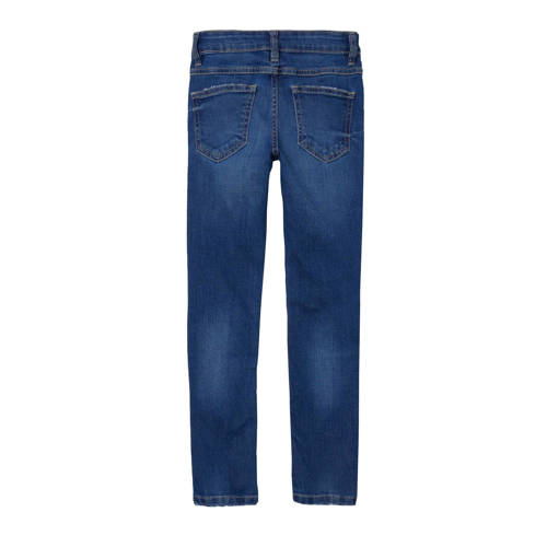 Name it KIDS skinny jeans NKFPOLLY dark blue denim Blauw Meisjes Stretchdenim 128