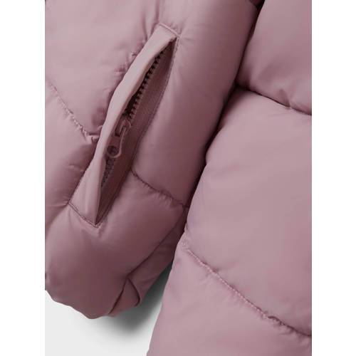 name it KIDS gewatteerde winterjas NKFMILAN zachtroze Meisjes Polyester Opstaande kraag 128