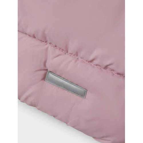 name it KIDS gewatteerde winterjas NKFMILAN zachtroze Meisjes Polyester Opstaande kraag 128