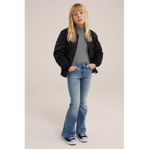 WE Fashion bomberjack zomer van polyester zwart Jas Effen 122 128