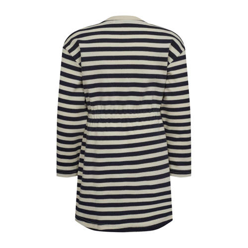 Sofie Schnoor Petit by gestreepte sweatjurk donkerblauw wit Meisjes Katoen Ronde hals 98