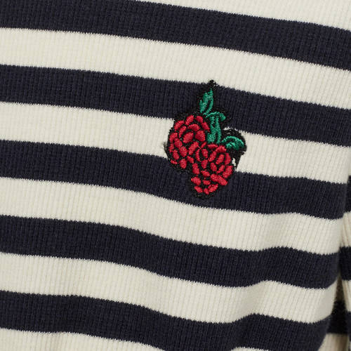 Sofie Schnoor Petit by gestreepte sweatjurk donkerblauw wit Meisjes Katoen Ronde hals 98