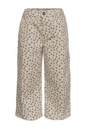 broek met all over print ecru