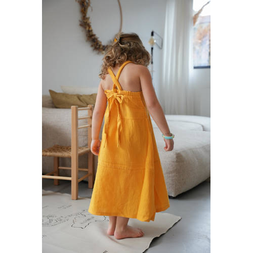 The New Chapter baby jumpsuit Anne geel Jurk Meisjes Katoen Vierkante hals 74