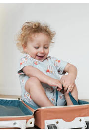 thumbnail: The New Chapter baby T-shirt Ezra met all over print lichtblauw/oranje