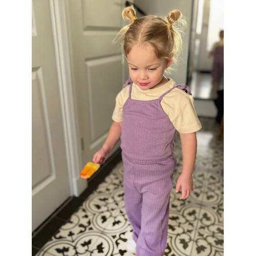 The New Chapter jumpsuit Mia paars Meisjes Katoen Ronde hals Effen 74