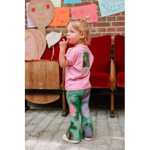 The New Chapter high waist flared broek Max groen lila roze Meisjes Biologisch katoen 74