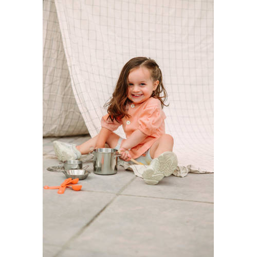 The New Chapter baby blouse Julie zalmroze Meisjes Katoen Mao kraag Effen 80