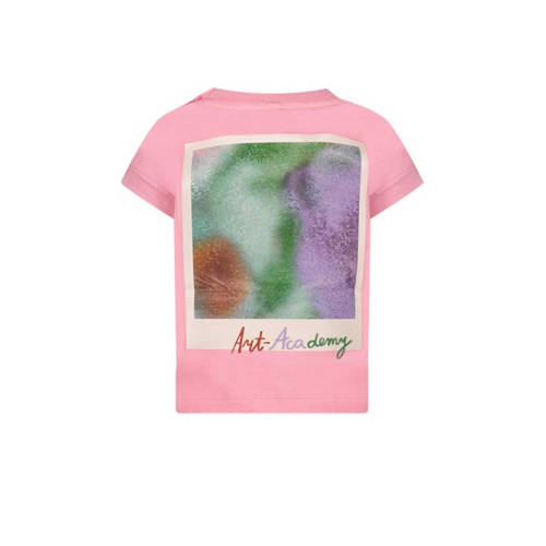 The New Chapter T-shirt Nikky met backprint roze Meisjes Katoen Ronde hals 74