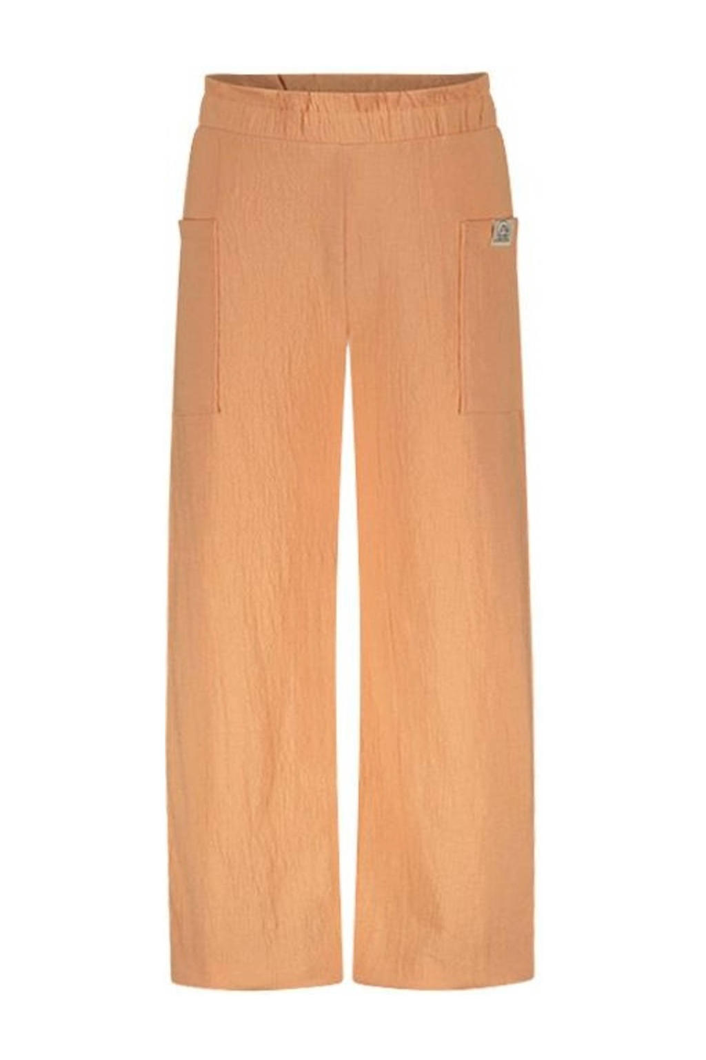 Roze meisjes The New Chapter baby high waist straight fit broek Jeanne van katoen met elastische tailleband en effen