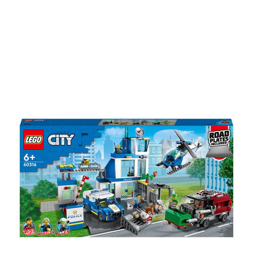 Lego City Politiebureau 60316 met gratis Politiewagen speelset 60312 nvt Bouwset