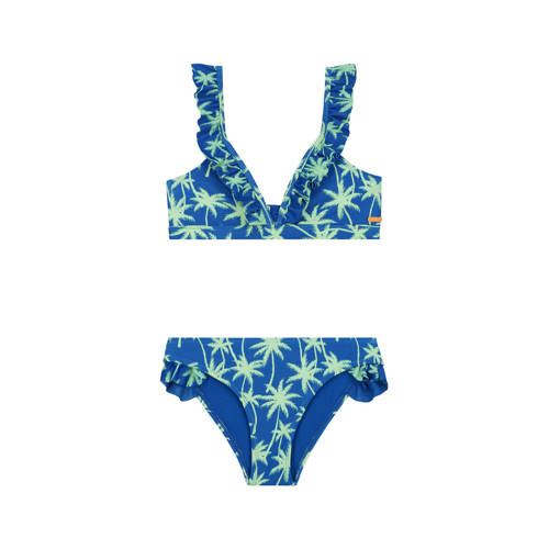 Shiwi triangel bikini Bella blauw/groen Meisjes Polyester All over print