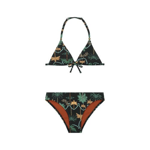 Shiwi triangel bikini Lizzy zwart/groen Meisjes Polyester All over print - 110/116