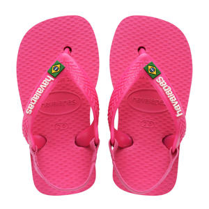 Baby Brasil Logo II teenslippers met hielbandje roze