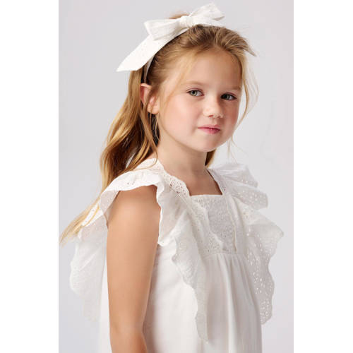 Noppies Eglin jurk + hoofdband + tas offwhite Wit Meisjes Katoen Vierkante hals 80