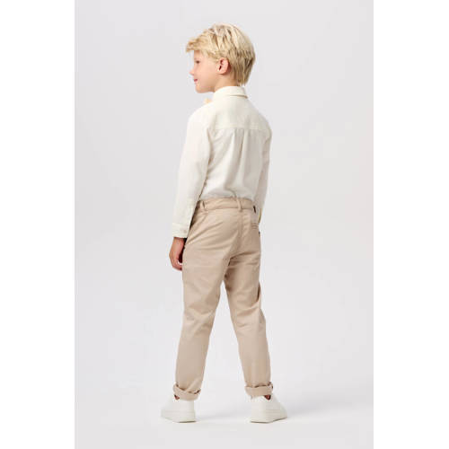 Noppies regular fit broek Dryden beige Jongens Katoen Effen 80