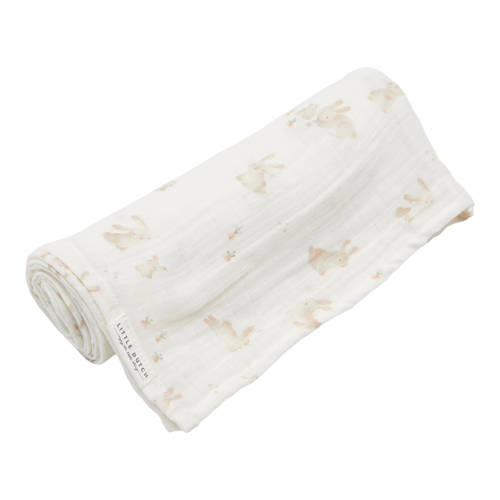 Little Dutch hydrofiele swaddle doek 70x70 set van 2 Baby Bunny Beige