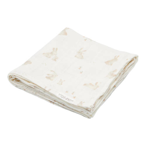 Little Dutch hydrofiele swaddle doek 70x70 set van 2 Baby Bunny Beige